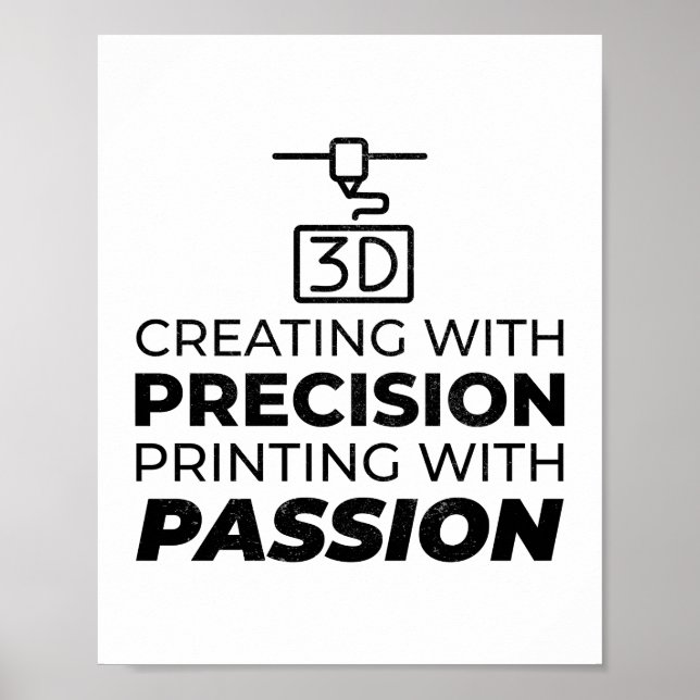 3D Druckdrucker-Bediener-Funny Poster (Vorne)