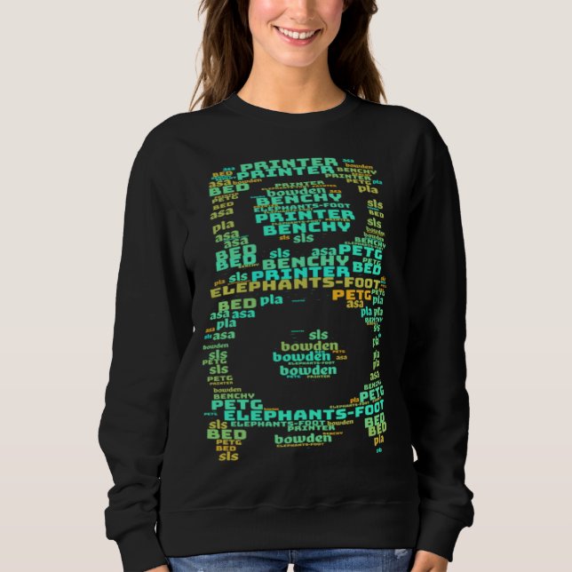 3D-Drucker Hot-End-Wortwolke  1 Sweatshirt (Vorderseite)