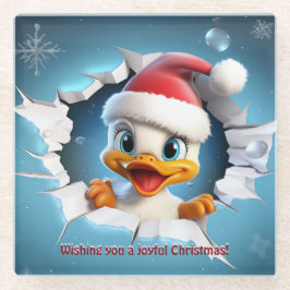 3D Duck Christmas Glasuntersetzer