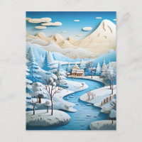 3D-Effekt Abstrakter Winter Hintergrund