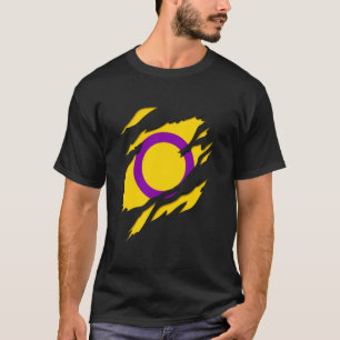 3D-Effekt des Intersex Pride Flag Gay LGBT Lesbian T-Shirt