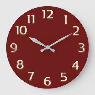 3D Effekt Gold Champagner Minimalismus Burgund Große Wanduhr