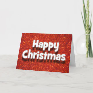 3D-Effekt Happy Christmas Red Sparkle Card Feiertagskarte