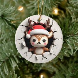 3D-Effekt Rentier nicht richtig 3D Keramik Ornament