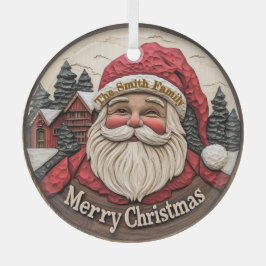 3D-Effekt Santa Glass Ornament - Anpassbar Aus Glas
