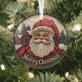 3D-Effekt Santa Glass Ornament - Anpassbar Aus Glas