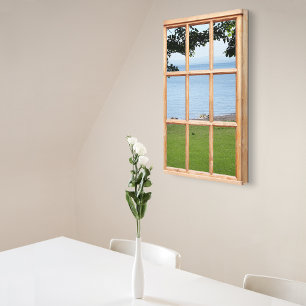 3D-Effekt von Meer und Gras Leinwanddruck