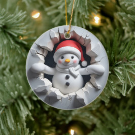 3D-Effekt von Snowman NICHT richtig 3D Keramik Ornament