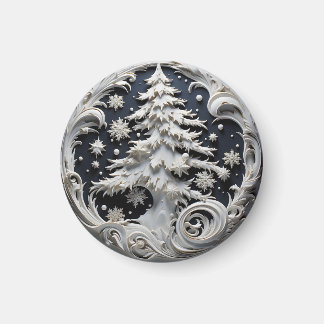 3D-Effekt-Weihnachtsbaum-Rundmagnet Magnet