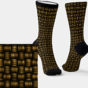3D-Effekt Woven optische Illusion Braune Socken