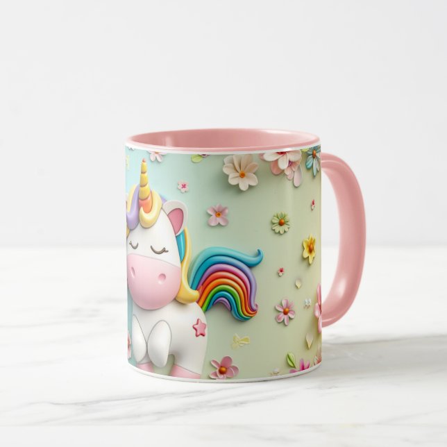3D Einhorn Tasse (VorderseiteRechts)