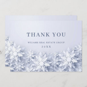 3D Elegante Snowflakes Corporate Weihnachtsfeierta Dankeskarte