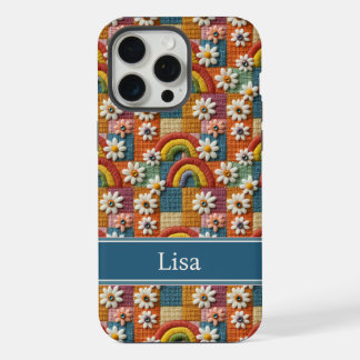 3D Embroidery Patchwork Phone Case | Personalized  iPhone 15 Pro Max Hülle
