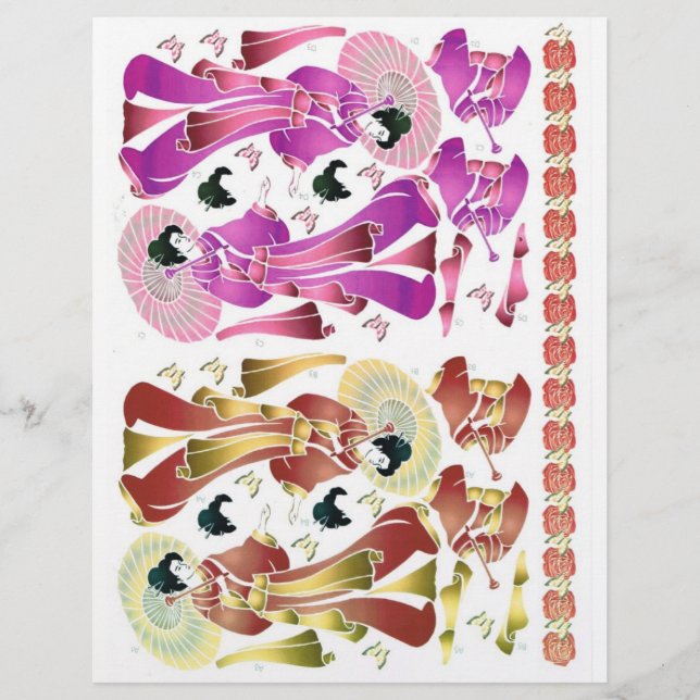 3D-Entcoupage, Romance, orientalische Dame (Vorderseite)