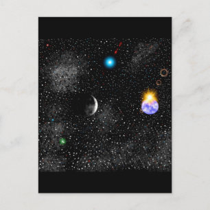 3D-Erd- und Weltraumsicht Postkarte