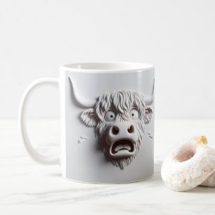 3D erschreckte Höllenkuh Funny Animals Kaffeetasse