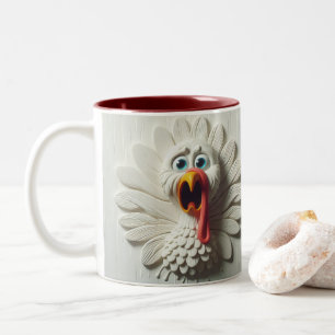 3D erschreckte Türkei Funny Animals Zweifarbige Tasse