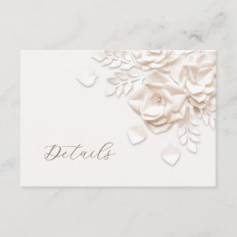 3D-falsche Rosen-Hochzeitsdetails Begleitkarte