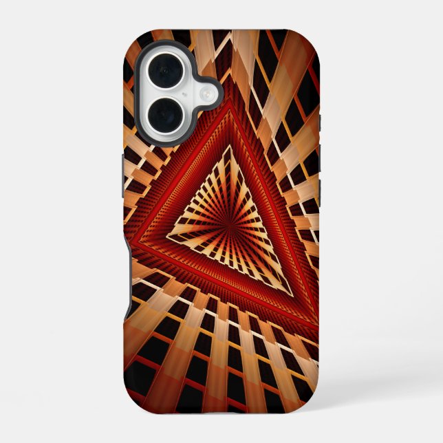 3D-Fantasie-Netzwerk Moderne fraktale Grafikdesign iPhone 16 Hülle (Rückseite)