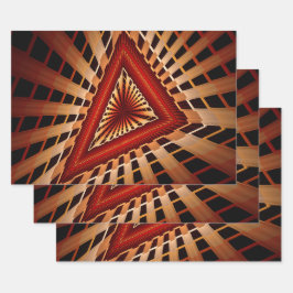 3D Fantasy Network Modern Fractal Graphic Design Geschenkpapier Set