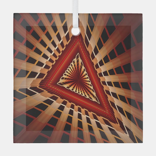 3D Fantasy Network Modern Fraktal Graphic Design Ornament Aus Glas (Vorderseite)
