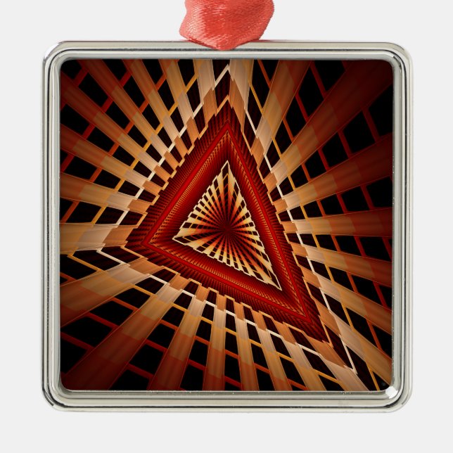 3D Fantasy Network Modern Fraktal Graphic Design Ornament Aus Metall (Vorne)