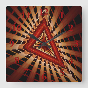 3D Fantasy Network Modern Fraktal Graphic Design Quadratische Wanduhr