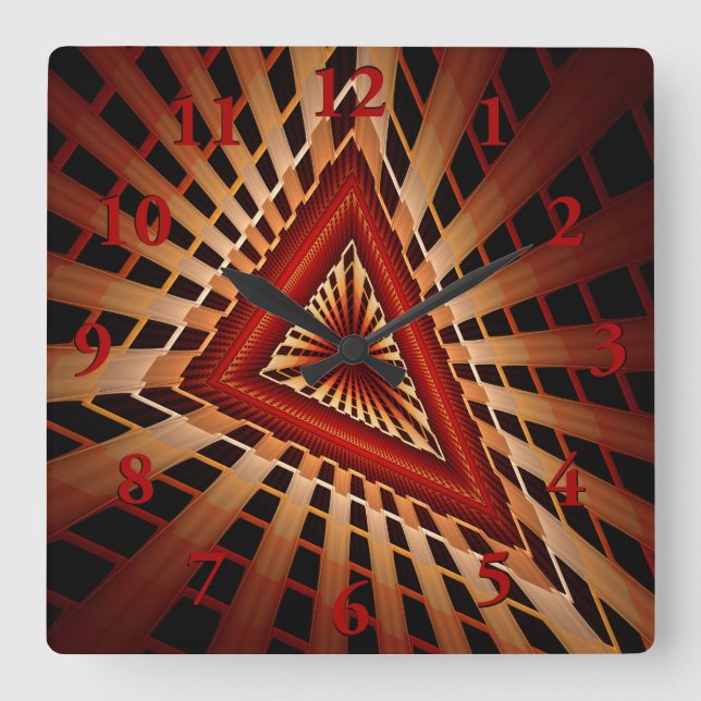 3D Fantasy Network Modern Fraktal Graphic Design Quadratische Wanduhr (Vorderseite)