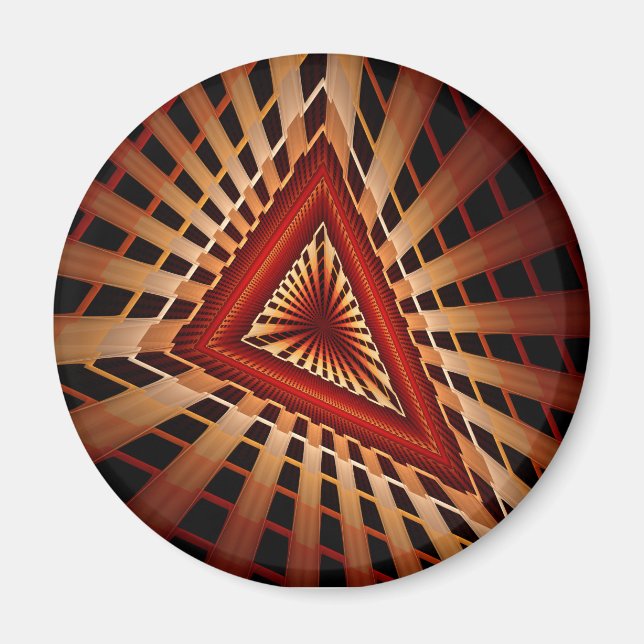 3D Fantasy Netzwerk Moderne Fraktal Grafikdesign Magnet (Vorne)