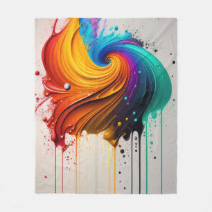 3D-Farben-Spirale Abstrakte geometrische Farben Sc Fleecedecke