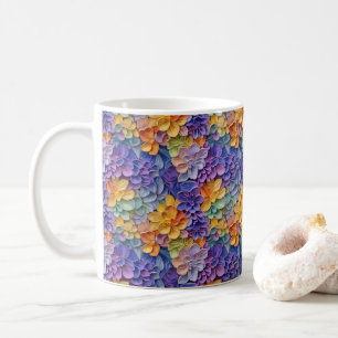 3D-farbige Blume Kaffeetasse