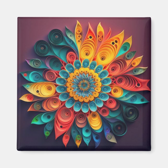 3D Farbige Blume Magnet (Vorne)