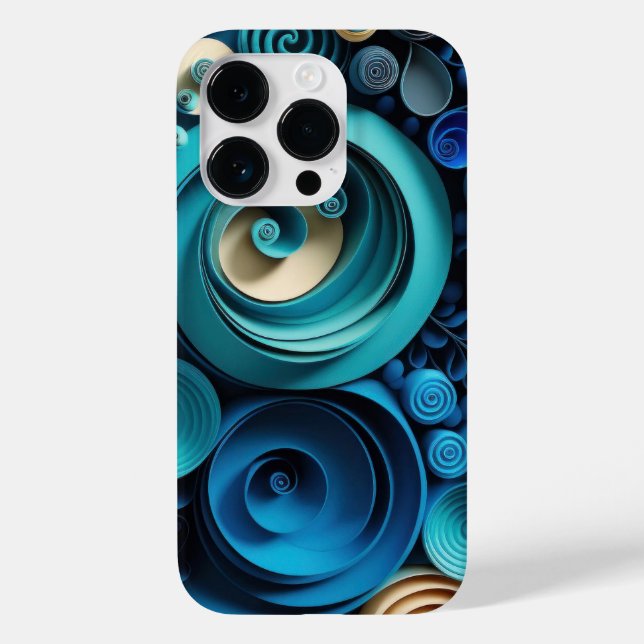 3D-Farbtöne von Blau Case-Mate iPhone Hülle (Rückseite)