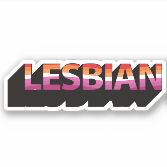 3D-Flag LESBIAN Aufkleber (Vorderseite)
