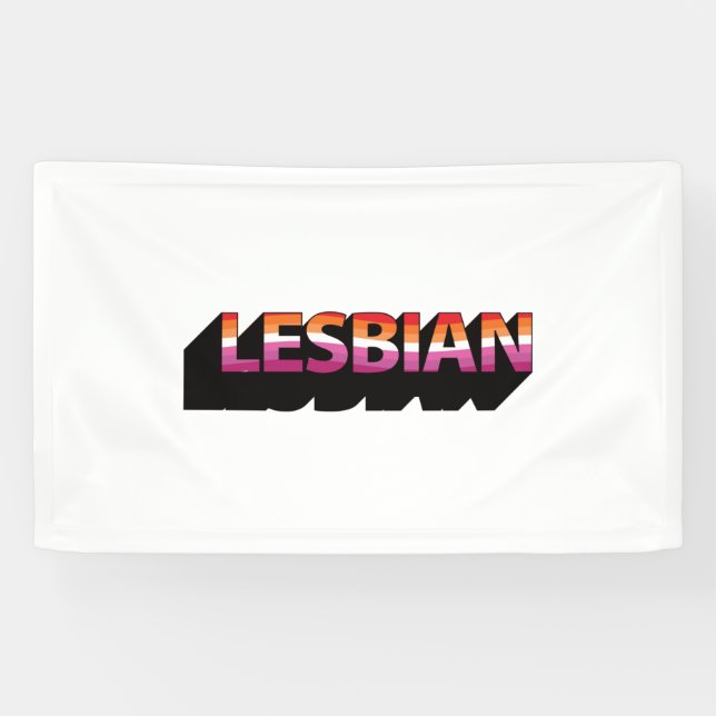 3D-Flag LESBIAN Banner (Horizontal)