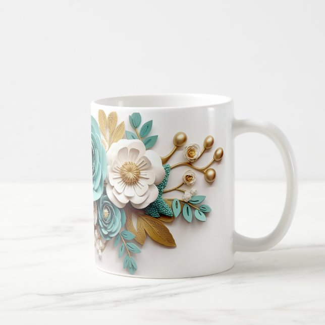 3D Floral Mug Kaffeetasse (Rechts)
