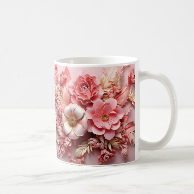 3D Floral Mug Kaffeetasse (Rechts)