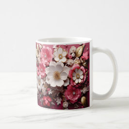 3D Floral Mug Kaffeetasse