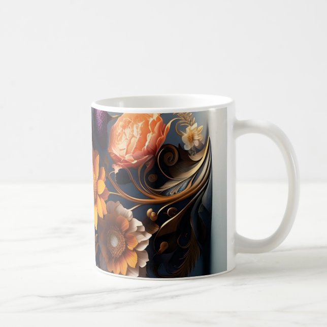 3D Floral Mug Kaffeetasse (Rechts)