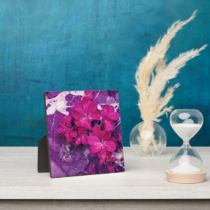 3D Florale Fuchsia- und Purpurmarmor-Kunst Fotoplatte