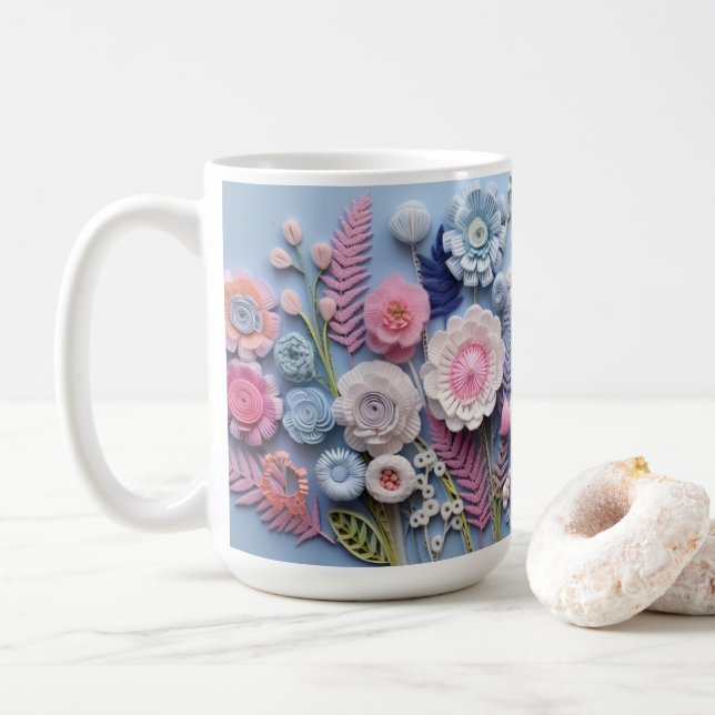 3D Flowers Kaffeetasse (Mit Donut)