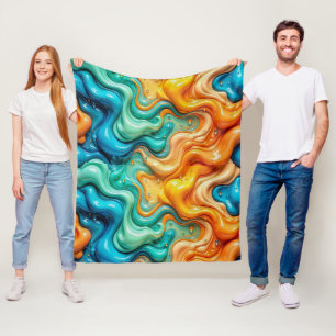 3D-Flüssigkeitswirbel-Abstraktglas - Modern Psyche Fleecedecke