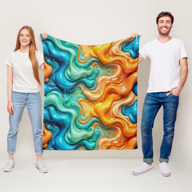 3D-Flüssigkeitswirbel-Abstraktglas - Modern Psyche Fleecedecke (Beispiel)