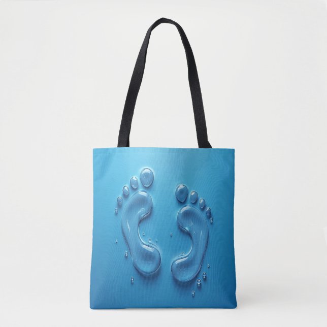 3D Footprint Blue Totbeutel (Vorderseite)