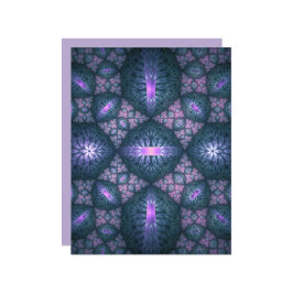 3D Fraktal Art Abstraktes Muster Blau Lila Pink
