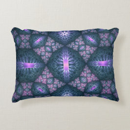 3D Fraktal Art Muster Türkisch Lila rosa Dekokissen
