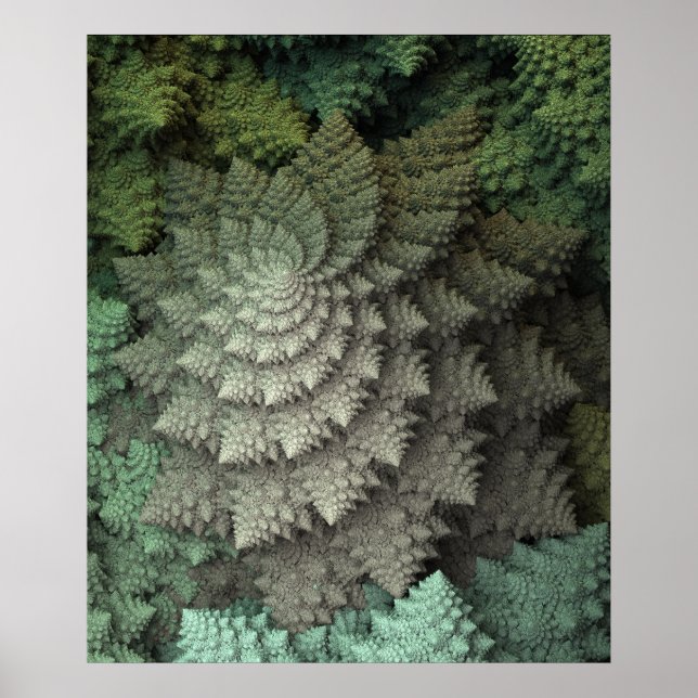 3D-Fraktal Broccoli Poster (Vorne)