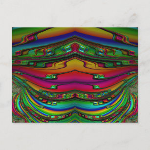 ~ 3D-Fraktal Design Muster ~ Multicolor Postkarte