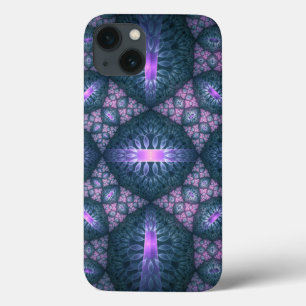 3D-Fraktal-Kunstmuster Türkis Lila Rosa Case-Mate iPhone Hülle