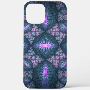 3D-Fraktal-Kunstmuster Türkis Lila Rosa Case-Mate iPhone Hülle